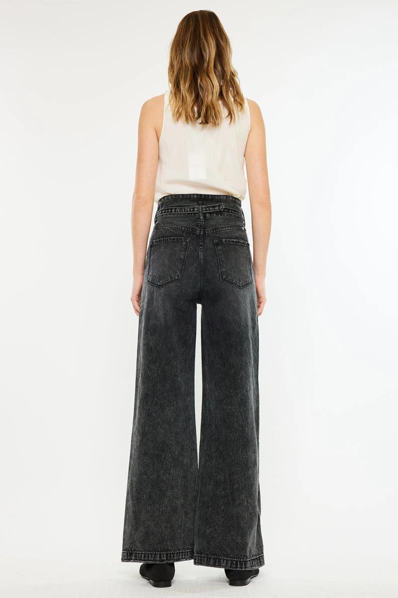 Zinc Ultra High Rise Belted 90's Wide Leg Jeans
