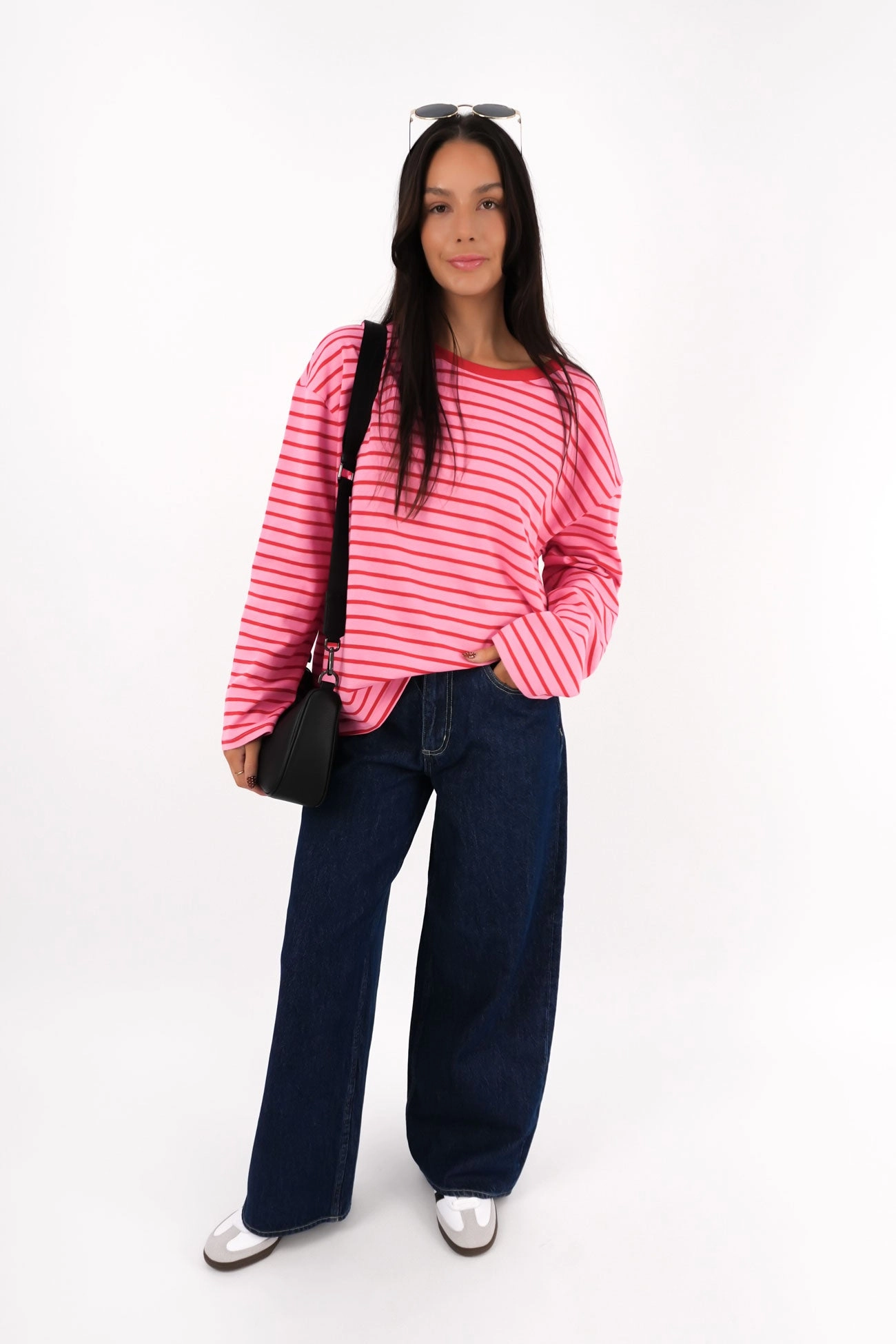 Zora Long Sleeve Tee Pink Stripe